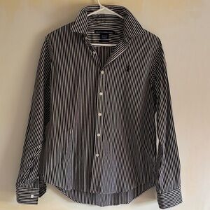 Ralph Lauren Women's Navy and White Striped Shirt